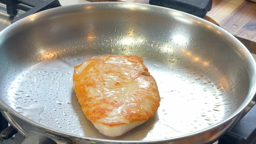 Golden seared chicken cutlet for lemon caper pan sauce